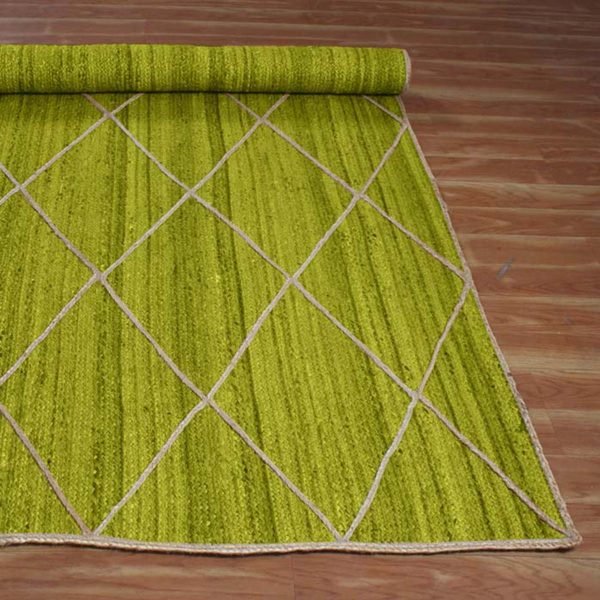 Hand Braided Green Geometric Area Rug - Image 7