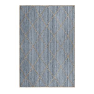 Hand Braided Grey Jute Geometric Beige Rug