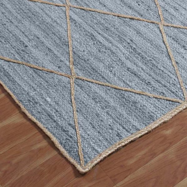 Hand Braided Grey Jute Geometric Beige Rug - Image 8
