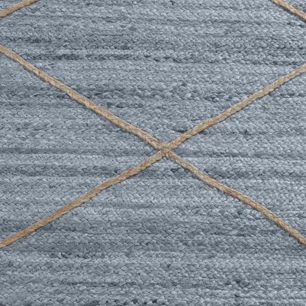 Hand Braided Grey Jute Geometric Beige Rug - Image 9