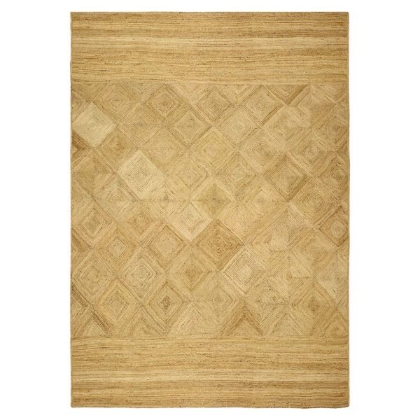 Hand Braided Beige Jute Geometric Large Rug