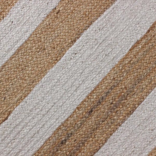 Hand Braided Beige White Jute Large Area Rug - Image 4