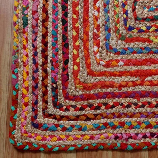 Multicolor Hand Braided Cotton Jute Runner Rug - Image 6