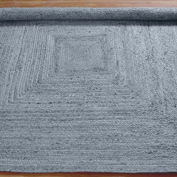 Grey Square Handmade Jute Outdoor Area Rug - Image 4