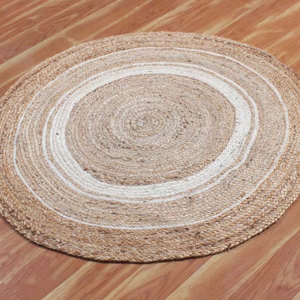Rug 100% Natural Jute Braided style Handmade Runner Rug Home Liv