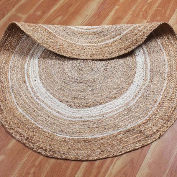 Rug 100% Natural Jute Braided style Handmade Runner Rug Home Liv