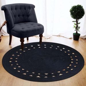 Indian Handmade Black Modern Outdoor Area Rug