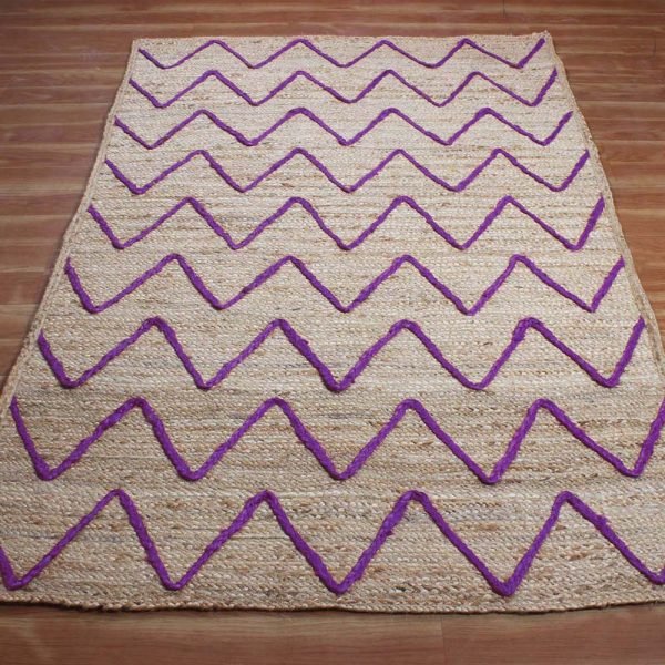 JTF 31 100% Natural Denim Jute Handmade Reversible Rug Braided s