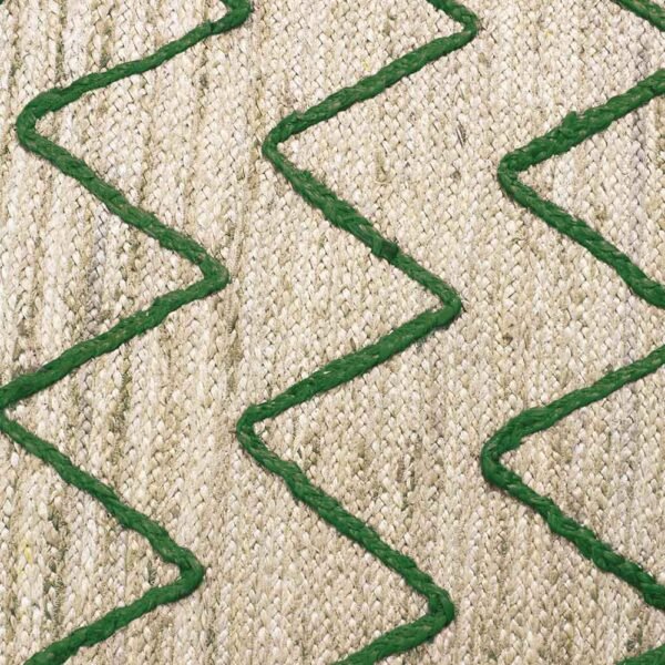 Hand Braided Beige Green Jute Area Rug - Image 5