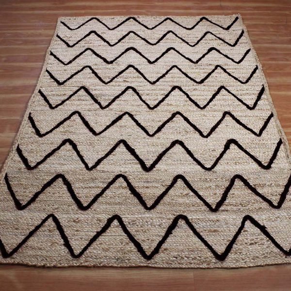 JTF 31 100% Natural Denim Jute Handmade Reversible Rug Braided s