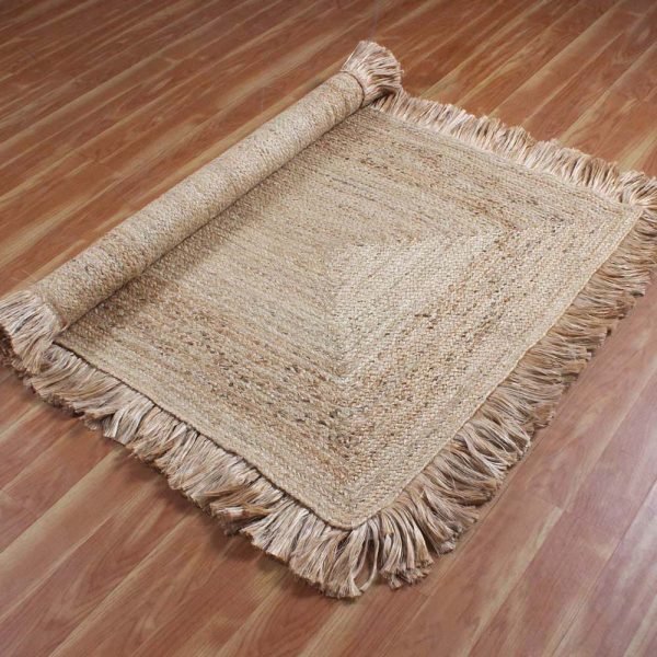 Geometric Area Rug Natural Jute Rug Braided Style Outdoor Yoga G