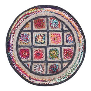 Braided Rug Rectangle Cotton Chindi Floor Mat Handmade Reversibl