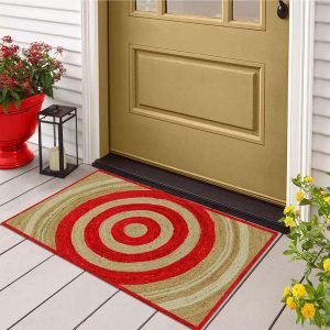 Indian Handmade Striped Red Beige Jute Rug