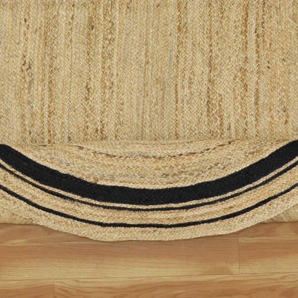 Jute Oval Beige Hand Braided Geometric Rug - Image 5