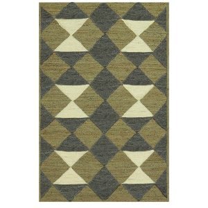 Green Hand Braided Modern Jute Area Rug