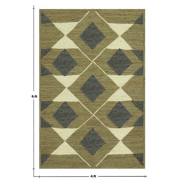 Geometric Hand Braided Green Modern Area Rug - Image 6