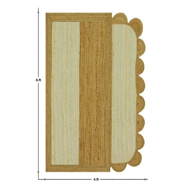 White Beige Hand Braided Home Decor Jute Rug - Image 6