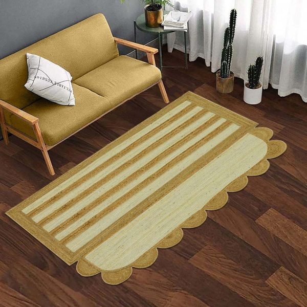Handmade White Geometric Entryway Area Rug - Image 2