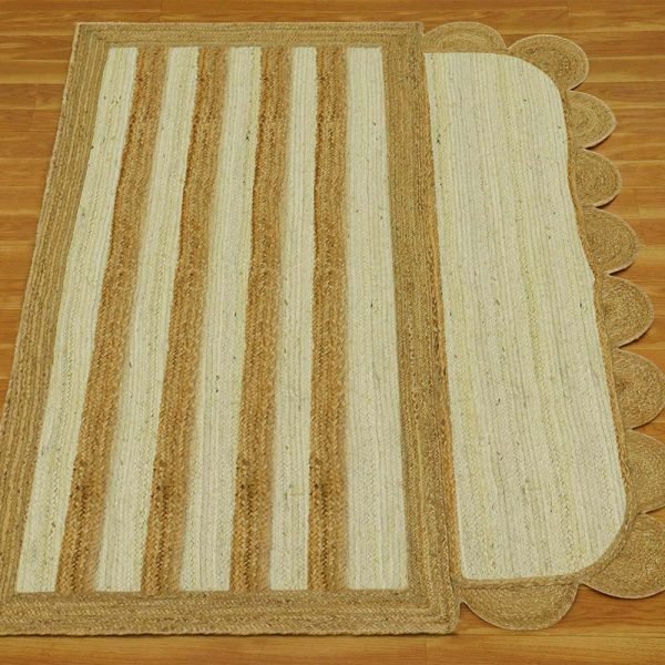 Handmade White Geometric Entryway Area Rug - Image 3