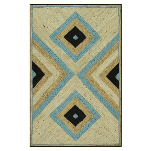 Handcrafted Indian Multicolor Garden Jute Rug