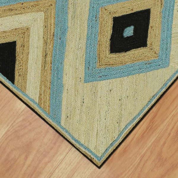Handcrafted Indian Multicolor Garden Jute Rug - Image 4