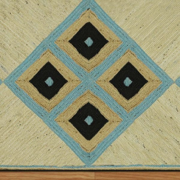 Hand Braided Geometric Multicolor Indoor Jute Rug - Image 5
