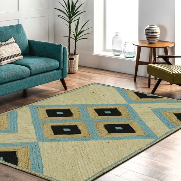Multicolor Handmade Geometric Rainbow Home Decor Rug - Image 2