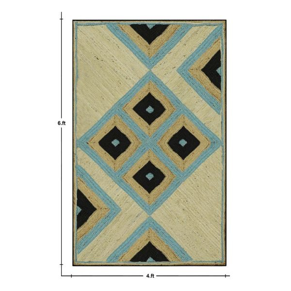 Multicolor Handmade Geometric Rainbow Home Decor Rug - Image 6