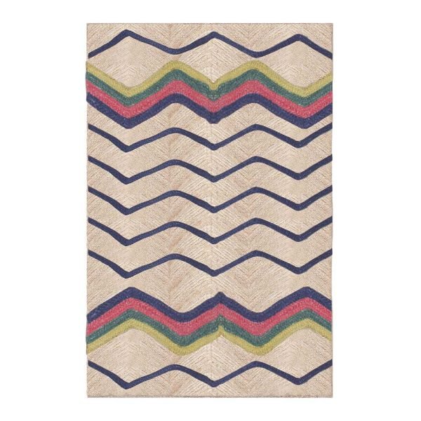 Handmade Multicolor Geometric Jute Rug