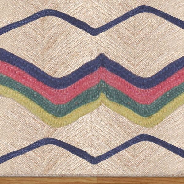 Handmade Multicolor Geometric Jute Rug - Image 5