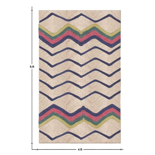 Handmade Multicolor Geometric Jute Rug - Image 6