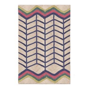 Hand Braided Geometric Multicolor Jute Rug