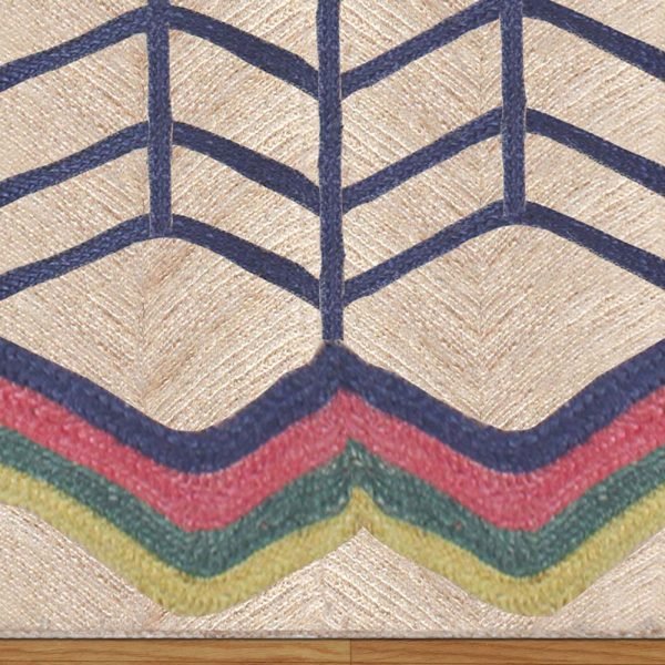 Hand Braided Geometric Multicolor Jute Rug - Image 5