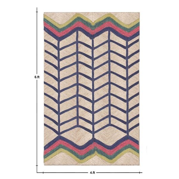 Hand Braided Geometric Multicolor Jute Rug - Image 6