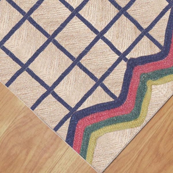 Indian Geometric Handmade Jute Rug - Image 4