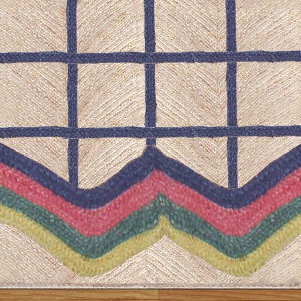Indian Geometric Handmade Jute Rug - Image 5