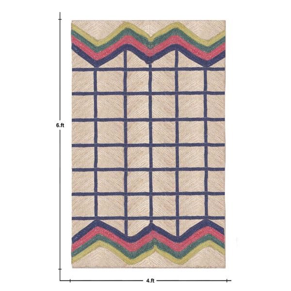 Indian Geometric Handmade Jute Rug - Image 6