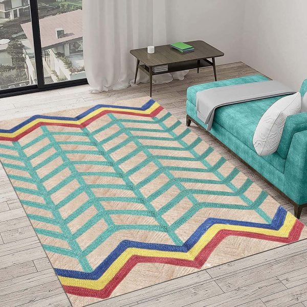 Handcrafted Jute Multicolor Living Room Rug - Image 2