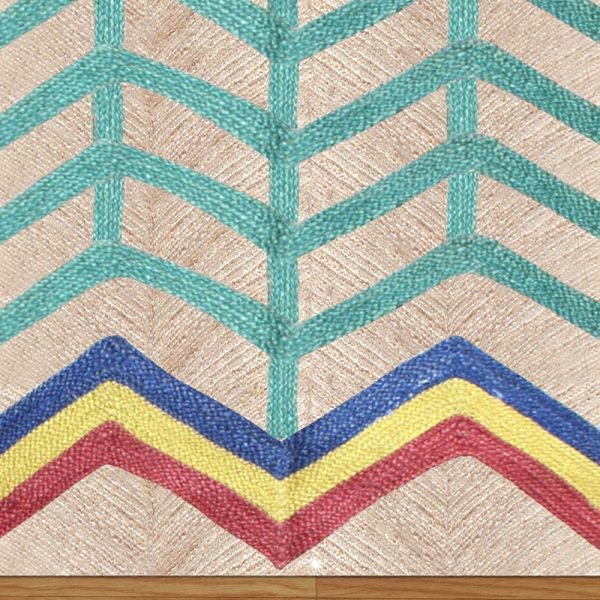 Handcrafted Jute Multicolor Living Room Rug - Image 5