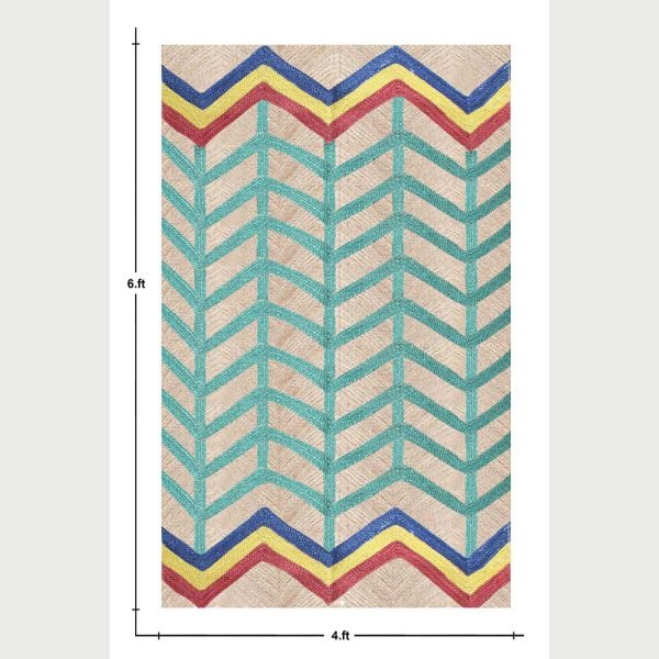 Handcrafted Jute Multicolor Living Room Rug - Image 6