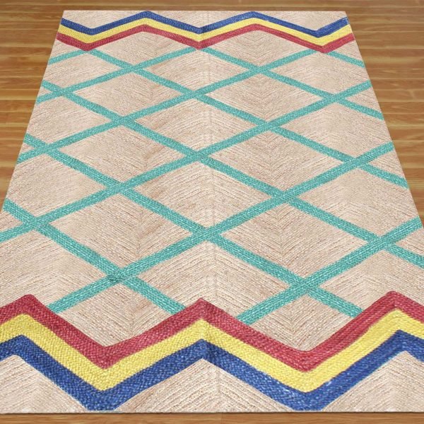 Hand Braided Geometric Outdoor Jute Rug - Image 3