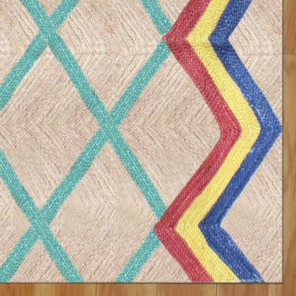 Hand Braided Geometric Outdoor Jute Rug - Image 4