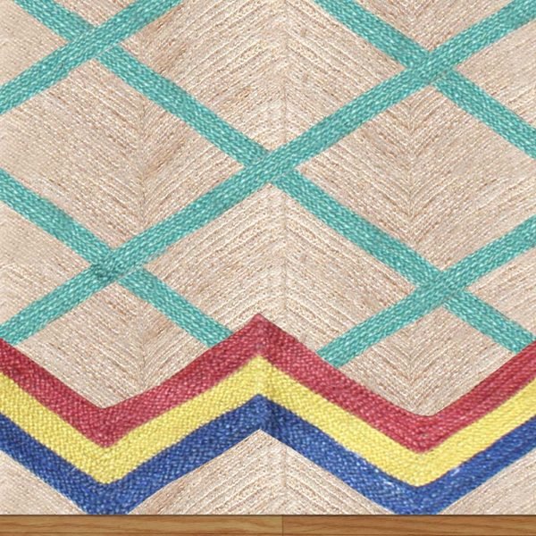 Hand Braided Geometric Outdoor Jute Rug - Image 5