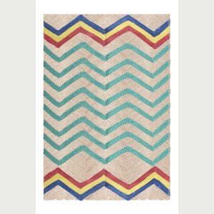Handmade Turquoise Jute Entryway Area Rug