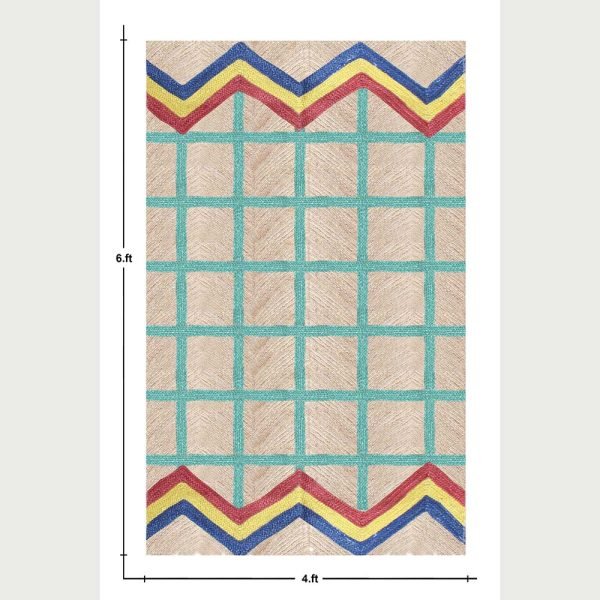 Handcrafted Bedroom Turquoise Jute Rug - Image 6