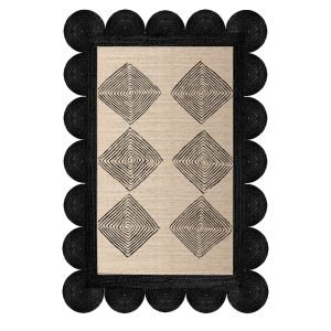 Handmade Black Beige Home Decor Rug