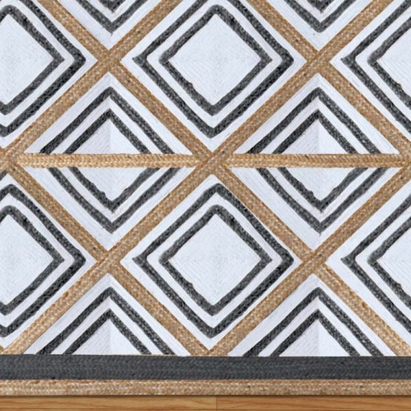 Handcrafted Geometric Black Gray Area Rug - Image 5