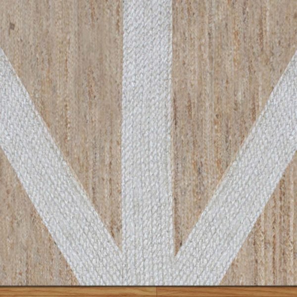Geometric Handcrafted White Area Jute Rug - Image 5