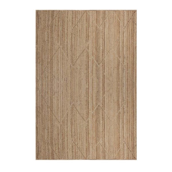 Geometric Jute Beige Handmade Outdoor Rug