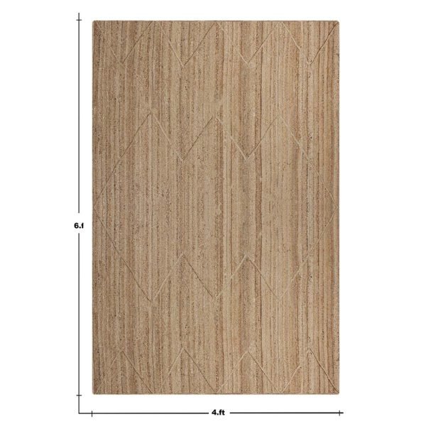 Geometric Jute Beige Handmade Outdoor Rug - Image 6
